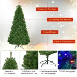 Costway 8Ft Pre-Lit Artificial Christmas Tree Hinged 750 LED Lights -Northlight Sale GUEST 761f02cd 6115 474d 8832 b9378e4c5c53
