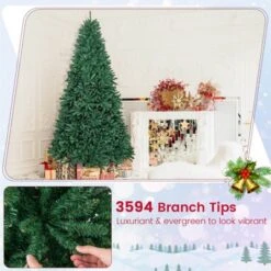 Costway 9 FT Hinged Christmas Tree Unlit Artificial Xmas Decoration W/ 3594 Branch Tips -Northlight Sale GUEST 773f7f33 b6cd 45b5 ad98 d8901bb167cd