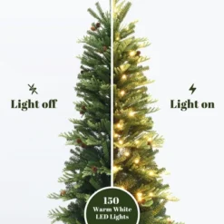 LuxenHome 4.5Ft Pre-Lit Artificial Pine Christmas Tree With Pinecones And Black Urn Planter Pot Green 15 LuxenHome 4.5Ft Pre-Lit Artificial Pine Christmas Tree With Pinecones And Black Urn Planter Pot Green -Northlight Sale GUEST 77bee243 127e 4f9f 87e9 8544fc408541