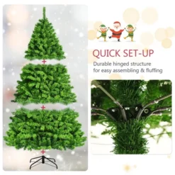 Costway 7.5ft Green Flocked Hinged Artificial Christmas Tree W/ Metal Stand Green -Northlight Sale GUEST 7971e6b2 2436 4fa6 8e0c fdbc8fdc0326