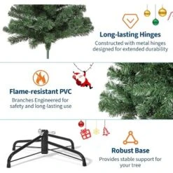 Garvee Flocked Christmas Tree, Prelit Snowy Tree With 8 Modes, Foldable Stand, Foot Pedal, Holiday Home Decoration, White Flock -Northlight Sale GUEST 7a005f10 7987 444b 8665 11615fb7ad9e