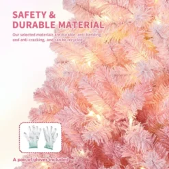 Prelit Pink Snow Flocked Christmas Tree, Warm LED Lights, Gradient Branches, Sturdy Metal Stand, Holiday Decor For Home Office Party 15 Prelit Pink Snow Flocked Christmas Tree, Warm LED Lights, Gradient Branches, Sturdy Metal Stand, Holiday Decor For Home Office Party -Northlight Sale GUEST 7a761b77 f20f 4e52 8edb 5208ab8b83ae