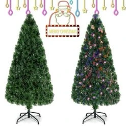Costway 6Ft Pre-Lit Fiber Optic PVC Christmas Tree Metal Holiday -Northlight Sale GUEST 7b169e30 4f53 45a1 822e d54a0437042f