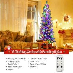 Costway 8FT Pre-Lit Hinged Christmas Tree Snow Flocked W/ 9 Modes Remote Control Lights -Northlight Sale GUEST 7b6481a7 6af2 49e1 bfa1 c2d1d65a6c9f