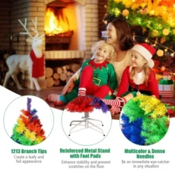 Costway 7FT Artificial Hinged Colorful Rainbow Full Fir Christmas Tree With 1213 Tips -Northlight Sale GUEST 7c216011 1c71 4b00 9fe8 f9e09fd283c3