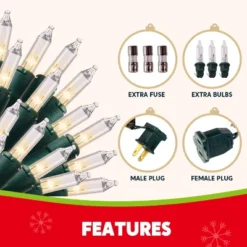 Joyfy 300(3x100) Counts 67.5FT Christmas String Lights Outdoor, Christmas Tree Lights With Green Wire For Holiday Event Wedding Party Decorations -Northlight Sale GUEST 804fcc19 b16f 4d5f b249 c639382d8acf