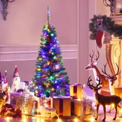 Costway 4.56.57.5ft Pre-Lit Hinged Pencil Christma Multicolor Lights -Northlight Sale GUEST 806e03c1 063c 4c5e b3ac 725fef9afcd7