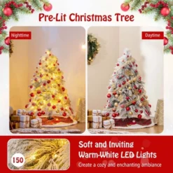 Costway 4.5/6/7 FT Pre-Lit Artificial Christmas Tree With 279/519/743 PVC & Pine Needles & PE Tips -Northlight Sale GUEST 811c77a8 223c 48d8 bf3d 6b8be23150f4