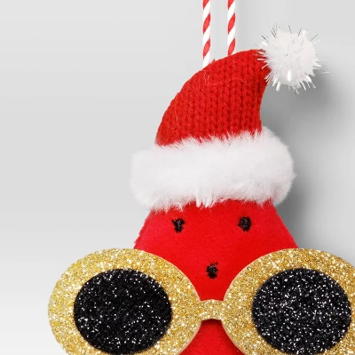 5" Christmas Fabric Fruit Watermelon Ornament - Wondershop™ 4 5" Christmas Fabric Fruit Watermelon Ornament - Wondershop™ - Image 2