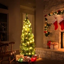 Costway 5'/6'/7'/8' /9' PVC Artificial Pencil Christmas Tree Slim Green -Northlight Sale GUEST 85c42d6f 86cd 4f11 8019 15340ca4bd85