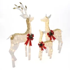 LuxenHome Lighted White & Gold Glitter Deer Family Set, Indoor/Outdoor Christmas Decoration White, Gold, Red, Green 17 LuxenHome Lighted White & Gold Glitter Deer Family Set, Indoor/Outdoor Christmas Decoration White, Gold, Red, Green -Northlight Sale GUEST 86bfc4ef ab93 400c 90df dd348ed0c286