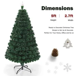 Costway 5'/6'/7'Pre-Lit Fiber Optic Christmas Tree Multicolor Lights -Northlight Sale GUEST 86faee99 378f 4e1f b99b e6042caf6d30