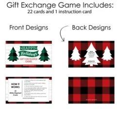 Big Dot Of Happiness Holiday Plaid Trees - Buffalo Plaid Christmas Party Gift Exchange Game Scratch Off Cards - 22 Count -Northlight Sale GUEST 8733834b f889 4a48 a101 42490f2df201