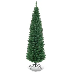 Costway 5'/6'/7'/8' /9' PVC Artificial Pencil Christmas Tree Slim Green -Northlight Sale GUEST 87dc72b6 ad18 4ab6 8c6e 06636ae452f6