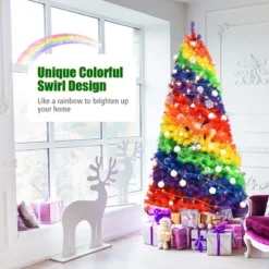 Costway 7FT Artificial Hinged Colorful Rainbow Full Fir Christmas Tree With 1213 Tips -Northlight Sale GUEST 8a9211b8 2363 44dd b6be f65337ffeb1a