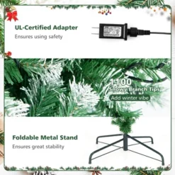 Costway 7.5FT Pre-Lit Snowy Upside Down Christmas Tree 1100 Tips W/ 400 Lights & 8 Modes -Northlight Sale GUEST 8b357b67 5e58 4515 bfe4 cc2987dfcb25