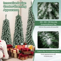 Costway 4' 5' 6' Artificial Christmas Tree Set Of 3 With Realistic Accumulated Snow -Northlight Sale GUEST 8b930789 c199 4ff3 8592 b7df42634f23