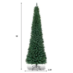 Costway 9FT Pencil Christmas Tree Slim Xmas Tree For Indoor Outdoor Decoration Green -Northlight Sale GUEST 8d78c897 ac37 418d a0e4 caa39f01e69d