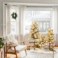 LuxenHome 3-Piece Pre-Lit Snowy Branches Artificial Christmas Tree Set With Metal Base Green -Northlight Sale GUEST 8efaef42 e88b 4622 bb01 6623804c121b