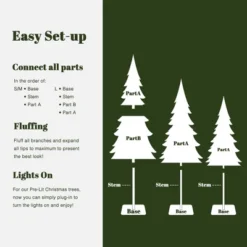 LuxenHome 3-Piece Pre-Lit Snowy Branches Artificial Christmas Tree Set With Metal Base Green -Northlight Sale GUEST 8fa53c47 877d 4eef 9e54 a911eb9775b5