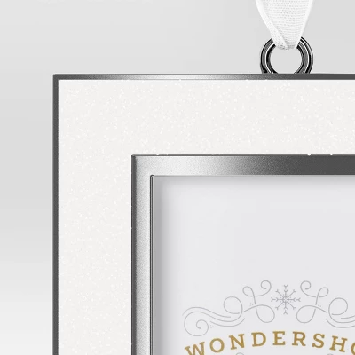 3.5" Glittered Metal Picture Frame Christmas Tree Ornament - Wondershop™ 4 3.5" Glittered Metal Picture Frame Christmas Tree Ornament - Wondershop™ - Image 2
