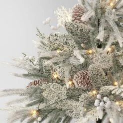 28" Pre-Lit Christmas Mixed Artificial Flocked Greenery With Ground Stake - Wondershop™ -Northlight Sale GUEST 9119ced2 8611 4ed5 abcf d10acb360bd8