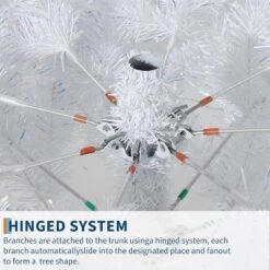 7.5FT White Pre-Lit Christmas Tree, Artificial Christmas Tree With 2 Color Lights And Foldable Metal Base, Holiday Decoration For Indoor Outdoor -Northlight Sale GUEST 92a1f0f3 d5fe 41bc b04f ff33c6dfdf5b