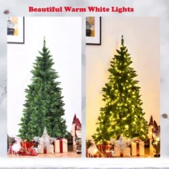 Costway 5ft Pre-lit PVC Artificial Half Christmas Tree 250 LED Lights -Northlight Sale GUEST 940bf491 6456 4e26 8bc1 0a70e7a45300