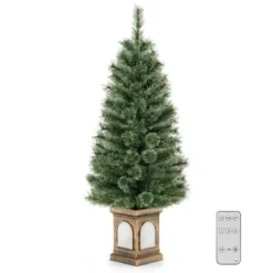 Costway 4 FT Pre-Lit Potted Christmas Tree Pine Needles 3 Dynamic Modes Remote Control -Northlight Sale GUEST 94e7f54c 45e2 4785 83d7 186973932ff7