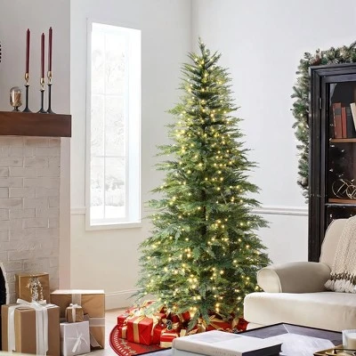 LuxenHome 6.5Ft Pre-Lit Green Cypress Artificial Christmas Tree With Metal Stand 7 LuxenHome 6.5Ft Pre-Lit Green Cypress Artificial Christmas Tree With Metal Stand - Image 6