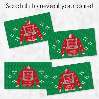 Big Dot Of Happiness Ugly Sweater - Holiday And Christmas Party Game Scratch Off Dare Cards - 22 Count 4 Big Dot Of Happiness Ugly Sweater - Holiday And Christmas Party Game Scratch Off Dare Cards - 22 Count - Image 2