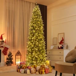 Costway 6FT/9FT Pre-Lit Christmas Tree Hinged Slim Pencil Xmas With 250/500 LED Lights -Northlight Sale GUEST 98a945d0 e88c 4e81 9a66 242f6a5917ed