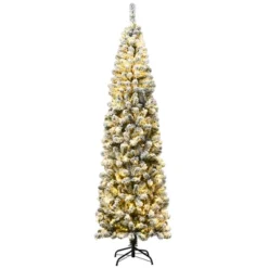 Costway 4.5/6/7.5 Ft Pre-lit Snow Flocked Artificial Pencil Christmas Pine Tree With 150/250/350 LED Lights 21 Costway 4.5/6/7.5 Ft Pre-lit Snow Flocked Artificial Pencil Christmas Pine Tree With 150/250/350 LED Lights -Northlight Sale GUEST 98cfeb54 5825 46ee 878c 921fb075f291