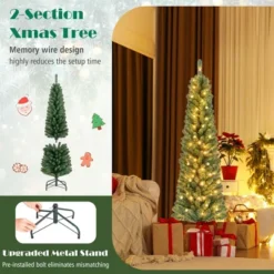 Costway 5/6/7/8 FT Pencil Christmas Tree With 295/392/523/671 Memory Wire Branch Tips 110/140/190/250 LED Lights For Home 21 Costway 5/6/7/8 FT Pencil Christmas Tree With 295/392/523/671 Memory Wire Branch Tips 110/140/190/250 LED Lights For Home -Northlight Sale GUEST 9caf251d f856 4c92 a6f2 b5e8486f9581
