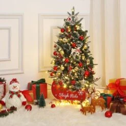 Homhougo 3ft Mini Artificial Christmas Tree With Realistic Spruce Tips & Sleigh Base, Great For Home Or Office Decoration -Northlight Sale GUEST 9f26fe9d 33f1 4514 a90a e8d925bf7595