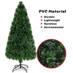 Costway 6Ft Pre-Lit Fiber Optic PVC Christmas Tree Metal Holiday -Northlight Sale GUEST a162a08b de0d 4a6f bad7 4b13deb0e9f1