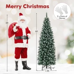 Costway 6FT/9FT Pre-Lit Christmas Tree Hinged Slim Pencil Xmas With 250/500 LED Lights -Northlight Sale GUEST a18cbf73 84ca 4255 b659 796f7c5aca44