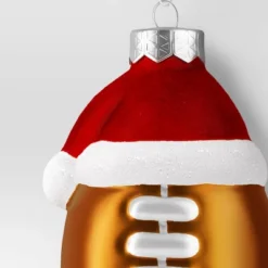 Christmas Glass Football With Santa Hat Ornament - Wondershop™ -Northlight Sale GUEST a30bccba a93d 43f3 aef3 bc8dc7895cc4