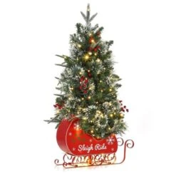 Homhougo 3ft Mini Artificial Christmas Tree With Realistic Spruce Tips & Sleigh Base, Great For Home Or Office Decoration -Northlight Sale GUEST a5649471 ebf7 499c bd0f f0a6b1d51836 1