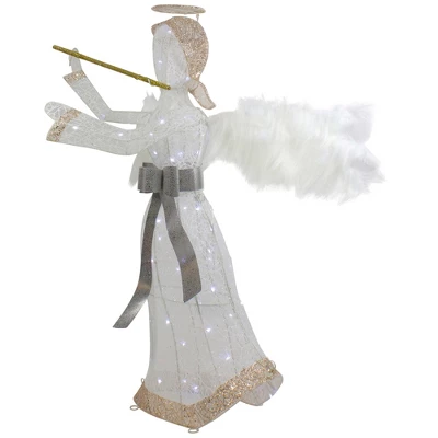 Northlight 36" LED Lighted Lace Angel With Flute Outdoor Christmas Decoration 5 Northlight 36" LED Lighted Lace Angel With Flute Outdoor Christmas Decoration - Image 3