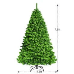 Costway 7.5ft Green Flocked Hinged Artificial Christmas Tree W/ Metal Stand Green -Northlight Sale GUEST a7d44619 a530 44e8 aafd cb0d91f4774d