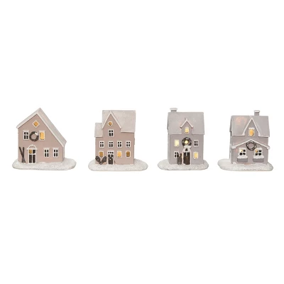 Transpac Light Up Resin Nordic Cabin Figurine Set Of 4 Christmas Home Decorations For Festive Decor 3 Transpac Light Up Resin Nordic Cabin Figurine Set Of 4 Christmas Home Decorations For Festive Decor