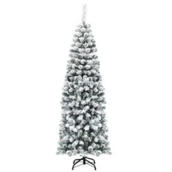 Costway 4.5/6/7.5 Ft Unlit Hinged Snow Flocked Artificial Pencil Christmas Tree With 242/500/641 Branch -Northlight Sale GUEST aa74f02c 5a61 41b4 862d 0952773b1aef
