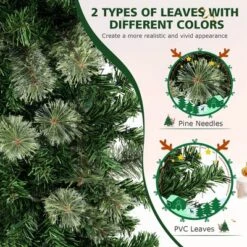 Costway 7ft Pre-lit PVC Artificial & Pine Needles Half Christmas Tree W/ 450 Branch Tips & 150 Lights -Northlight Sale GUEST aabd7a5b b6d4 4ac4 aa0d d31a46c1b121