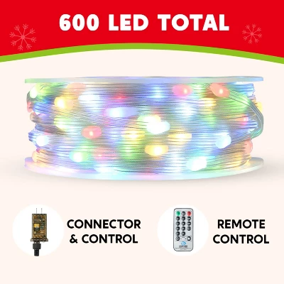 Joyfy 197/394 FT Christmas Tree String Lights Outdoor, PVC Wire String Lights With 8 Modes Timer, Reel For Xmas Indoor Outdoor Holiday Decoration 4 Joyfy 197/394 FT Christmas Tree String Lights Outdoor, PVC Wire String Lights With 8 Modes Timer, Reel For Xmas Indoor Outdoor Holiday Decoration - Image 2