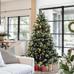 LuxenHome 6Ft Pre-Lit Artificial Pine Christmas Tree With Frosted Tips, Pinecones, And Red Berries Green 15 LuxenHome 6Ft Pre-Lit Artificial Pine Christmas Tree With Frosted Tips, Pinecones, And Red Berries Green -Northlight Sale GUEST ad3bbf4f e86c 43b7 b0e0 3bf0d6ec64a4