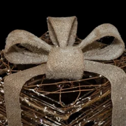 Northlight Lighted Rattan Gift Boxes With Burlap Bows Christmas Decorations - 9" - Set Of 3 -Northlight Sale GUEST ad784e3a c929 45c8 b4d8 4d2c8f201499