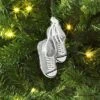 5.31" Christmas Glass Silver Shoes Ornament - Wondershop™