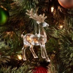 Acrylic Deer With Glittered Antlers Christmas Tree Ornament - Wondershop™