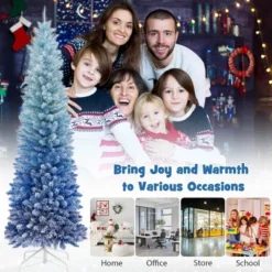 Costway 6/7 FT Blue Gradient Snow Flocked Artificial Christmas Tree With 435/725 Lush Branch Tips 21 Costway 6/7 FT Blue Gradient Snow Flocked Artificial Christmas Tree With 435/725 Lush Branch Tips -Northlight Sale GUEST b07b9250 0700 4510 a5bc 054db4f450e9